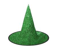 2 PCS Halloween Hat â€“ Green Sequin Sparkle Print Witches Decor Party Witch Costume, Pointed Horn Cap, Festive Gift