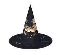 2 PCS Halloween Hat â€“ Witch butterfly wings Print Costume Party, Women Men, Pointed Horn Cap, Light for Festive Easter