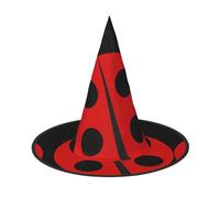 2 PCS Halloween Hat â€“ Witch Cartoon ladybug Print Costume Party, Women Men, Pointed Horn Cap, Light for Festive Easter