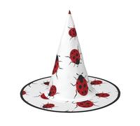 2 PCS Halloween Hat â€“ Witch Seven Star Ladybird Print Costume Party, Women Men, Pointed Horn Cap, Light for Festive Easter