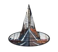 2 PCS Halloween Hat Witches Decor - Brooklyn Bridge Print Party Witch Costume Cosplay, Dress Up Masquerade Supplies