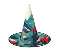 2 PCS Halloween Hat Witches Decor - Travel Mountain Scenery Print Party Witch Costume Cosplay, Dress Up Masquerade Supplies