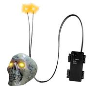 2 PCS Halloween LED Glowing Light up Eyes | Light up Eyes for Skulls with Timer | Energy Saving & Long-Term Effect | LED Props Spooky Decorations for Skeleton Pumpkins Tombstones Halloween