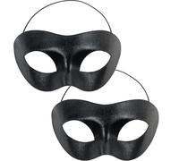 2 Pcs Halloween Masquerade Mask Rigid Surface Black Superhero Mask With Elastic Rope Mardi Gras Masks Cosplay Masks