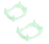 2 PCS Halloween Vampire Teeth for Kids, Glow In Dark Fake Vampire Fangs Werewolf Zombie Fangs Cosplay Props Plastic Dentures Halloween Party Decorations