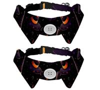 2 PCS Halloween Witch Hat Cat Collar with Bowties, Adjustable Dog Collar, Cute Pet Bow Tie for Small Medium Dogs Cats Puppies