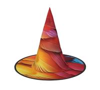 2 Pcs Halloween Witch Hats Fantastic Parrot Feather Witches Hat Mens Womens Floating Hats Costume Accessories Indoor Outdoor Halloween Decorations For Porch Yard Indoor Outdoor Decor Party Supplies