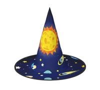 2 Pcs Halloween Witch Hats Illustration Of The Solar Universe Witches Hat Mens Womens Floating Hats Costume Accessories Indoor Outdoor Halloween Decorations For Porch Yard Indoor Outdoor Decor