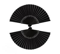 2 Pcs Hand Fan Folding,Chinese Bamboo and Silk Fabric Handheld Fan,Black Vintage Folding Hand Fan for Women/Men,for Dancing Performance,Cosplay,Wedding,Festival Party,Home Decorations, Birthday Gifts