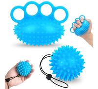 2 Pcs Hand Grip Strengthener Finger Exerciser Training Ball for Patient Recovery Elderly Stroke Arthritis Physical Therapy Anxiety Stress Relief Pressure Squeeze for Hand Cramps and Recovery(Blue)