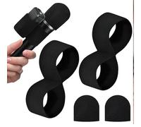 2 PCS Handheld Microphone Elastic Adapter Sleeves with Disposable Windscreens, Compatible with DJI Mic 2 Wireless Microphone and Handheld Mics (Compatible for Shure SM58, Behringer XM8500)