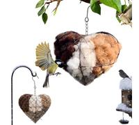 2 Pcs Handmade Fiber Bird Nesting Heart, Bird Nesting Box BirdBoxes For Gardens For Outdoor And Garden, Refillable Hangable BirdNesting Material Holder, BirdHouse For Robins Budgies Wild Birds
