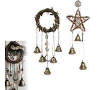 2 Pcs Handmade Witch Bells, Hanging Witchcraft Chimes for Home Protection, Witchcraft Supplies for Attracts Positive and Drive Out Negative Witch Decor Aesthetic Wind Chimes