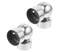2 Pcs Handrail End Caps for 45mm Round Plastic Staircase Tubes | Silver Decorative Accent, Sturdy Metal Finish, Suitable for Home Renovation Projects and Contractors Fitting Stair Rails
