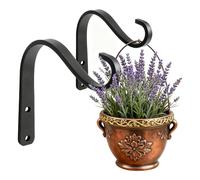 2 PCS Hanging Basket Bracket,Small Hooks for Hanging Baskets Plant Hook Hangers,Lantern Hooks for Garden Outdoor Wall Fence Post Iron Hanger Bird Feeder Brackets Indoor Hang Mount Decor Holder Black