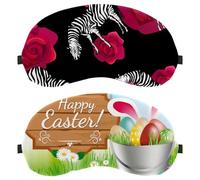 2 PCS Happy Easter Eggs Daisy Flower Grass Ladybug Sleep Eye Mask for Side Sleeper, Sleeping Mask, Light Blocking Eye Mask, Soft Eye Shade Cover for Travel, Nap, Plane