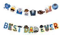 2 PCS Happy Father's Day Banner,Father's Day Banner,Father's Day Bunting,Fathers Day Decorations,Letters Design for Party Decoration Supplies for Celebrations and Photo Props