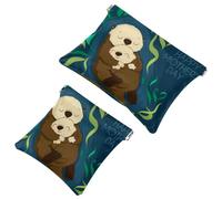 2 PCS Happy Mother's Day Cute Koala Pocket Cosmetic Bag, Self-Closing Shrapnel Makeup Pouch, Portable No Zipper Mini Travel Make Up Bag for Coin Lipstick Cosmetics Earphones Jewelry Organizer