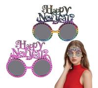 2 Pcs Happy New Year Glasses,Fancy New Year's Eve Party Glasses,Colorful New Years Eve Decorations 2026 New Year Party Eyeglasses Sunglasses Photo Props New Years Eve Party Favors for Kids Adults