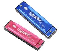 2 Pcs Harmonica Kids,10 Hole 20 Tone Diatonic Mouth,Premium Titanium Mouth Organ,Durable Kids Harmonica,Organ in C for Christmas,Festive Gifts,Party Games,Beginners(Rose Red, Blue)