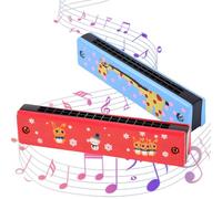 2 Pcs Harmonica, Professional Wooden Mouth Organ, Ideal for Music Enthusiasts and Beginners, Portable Instrument with Rich Sound Quality, Wood Harmonicas