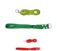 2 Pcs Harness and Leash Set, Adjustable Small Animal Walking Harness with Safety Metal D Rings, for Meerkat Marmot Raccoon Outdoor Training, Green and Red, Easy Swap, Secure Fit