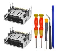 2 Pcs HDMI Port Socket Connector, HDMI Port Interface Connector Replacement + 5 Pcs Screwdrivers, HDMI Display Socket Connector