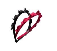 2 Pcs Headband with Clips Double Bangs Butterfly Clip Headbands Multi-Layer Hollow Braided Headband with Clips Attached for Women Girls (Black, Red)