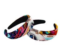 2 Pcs Headbands for Women Ladies, Brain and Bus Non Slip Makeup Headband Wide Top Turban Hair Bands Hoops for Shower