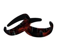 2 Pcs Headbands for Women Ladies, Halloween Cemetery Non Slip Makeup Headband Wide Top Turban Hair Bands Hoops for Shower