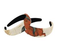 2 Pcs Headbands for Women Ladies, Wild Western Cowgirls Women with Horse Rodeo Non Slip Makeup Headband Wide Top Turban Hair Bands Hoops for Shower