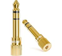 2 Pcs Headphone Adapter, 3.5mm Female To 6.5mm Male Jack, Premium Gold Plated Stereo Aux Converter, Long Life Jack Converter For Digital Piano And Keyboard, Plug Audio Stereo Adapter