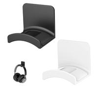 2 Pcs Headphone Holder Hook - Stick-On Mount for Gaming Headsets & Controllers, Universal Headset Hanger Under Desk or Wall, 3M Adhesive Pad, Strong & Durable Design