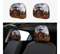 2 Pcs Headrest Covers for Cars Elastic Headrest Protectors Fantasy Farm Tractor SUV Funny Headrest Protector Universal Headrest Cover