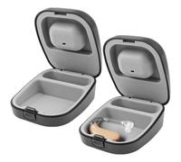 2 Pcs Hearing Aid Case, Waterproof Portable Storage Box, Hard Protective Box for Hearing Aid