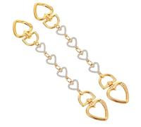 2 Pcs Heart Bag Extender Chain with Rhinestones Metal Purse Strap Extender Gold Chain Strap Replacement Extension for Handbags Wallets Crossbody & Shoulder Bags Accessories (Gold)