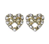 2 Pcs Heart Nail Charms, 3D Colorful Rhinestone Crystal Nail Art Decals, Manicure Accessories