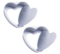 2 Pcs Heart Shaped Cake Pans, 10 Inch Heart Cake Baking Pans with Removable Bottom, Aluminum Alloy Heart Cake Pan Set, 2.6 in / 6.5 cm Deep for Mousse Cake, Chiffon Cake