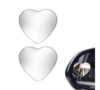 2 Pcs Heart Shaped Car Blind Spot Mirrors, Adjustable Wide Angle Convex Rear View Mirror with Strong Adhesive, HD Glass Lens for Enhanced Driving Safety, Universal Fit for Cars, SUVs, Trucks - Essenti
