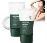 2 Pcs Heartleaf Silky Moisture Sunscreen, Moisture Daily Sunscreen, Korean SPF 50+ PA++++ Clear Filter Sun Essence, Hydrating, Moisturizing, Cools Down, Light Finish