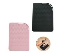 2 Pcs Heat Mat for Hair Straighteners Set, Heat Resistant Mat for Curling Iron for Travel, Home, Salon, Silicone Heat Resistant Mat for Curling Irons, Hair Straightener, Flat Irons (21.6 x 15.7cm)