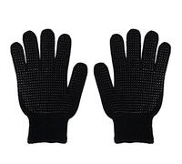 2 PCS Heat Resistant Gloves for Hair Styling, Professional Heatproof Glove, Heat Protection Mitts with Non-slip Silicone Bump for Hair Tools, Curling Iron Wand, Flat Iron, Hot-Air Brushes(Black)