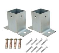 2 Pcs Heavy Du Pera Post Bracket, Sturdy Wood Fence & Deck Support, Silver Post Anchor for Pavil Railing, 60x80mm (2.4x3.2in) - & Reliable Base Solut