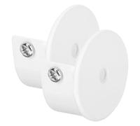 2 Pcs Heavy Duty Alloy Curtain Rod Brackets Side Holder Closet Pole Socket Bracket Shower Bar Stand Rack Support End Cap(White)