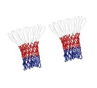 2 Pcs Heavy Duty Basketball Hoop Net 12 Loop Standard Indoor or Outdoor Nylon Braided Multicolor Duty Net Strong and Durable Replacement Basketball Hoop Accessories
