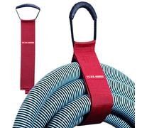 2 PCS Heavy Duty Cord Storage Wrap Holder Extension Hook and Loop Cord Hose Organizer Strap with Carrying Handle for Cords Garden Hose Swimming or Garage Tool (RED)