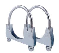 2 Pcs Heavy Duty Exhaust U Clamp Ø52-102 mm Saddle Style Muffler U-Bolt, Stainless Steel (76mm)