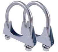 2 Pcs Heavy Duty Exhaust U-Clamps 52-102 mm Saddle Style Muffler U-Bolt Clamp, Stainless Steel