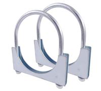 2 Pcs Heavy Duty Exhaust U Clamps Ø52-102 mm Saddle Style Muffler U-Bolt Clamp, Stainless Steel