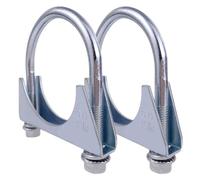 2 Pcs Heavy Duty Exhaust U Clamps Ø52-102 mm Saddle Style Muffler U-Bolt Clamp, Stainless Steel Clamp (Exhaust U Clamp, 58mm)